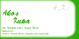 akos kupa business card